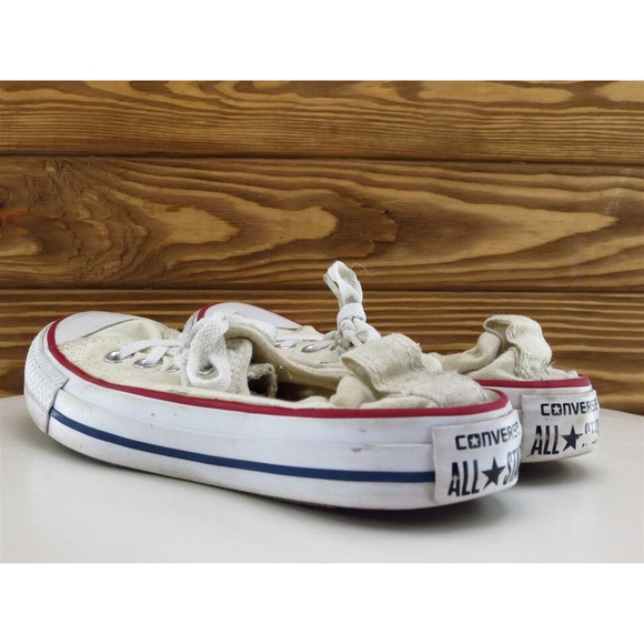 Converse Size 5.5 Sneaker Beige Fabric Medium All Star Lace Up Women - Picture 8 of 11